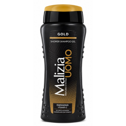 Гель для душу та шампунь Malizia Uomo Gold з вітаміном E 2в1, 250 мл